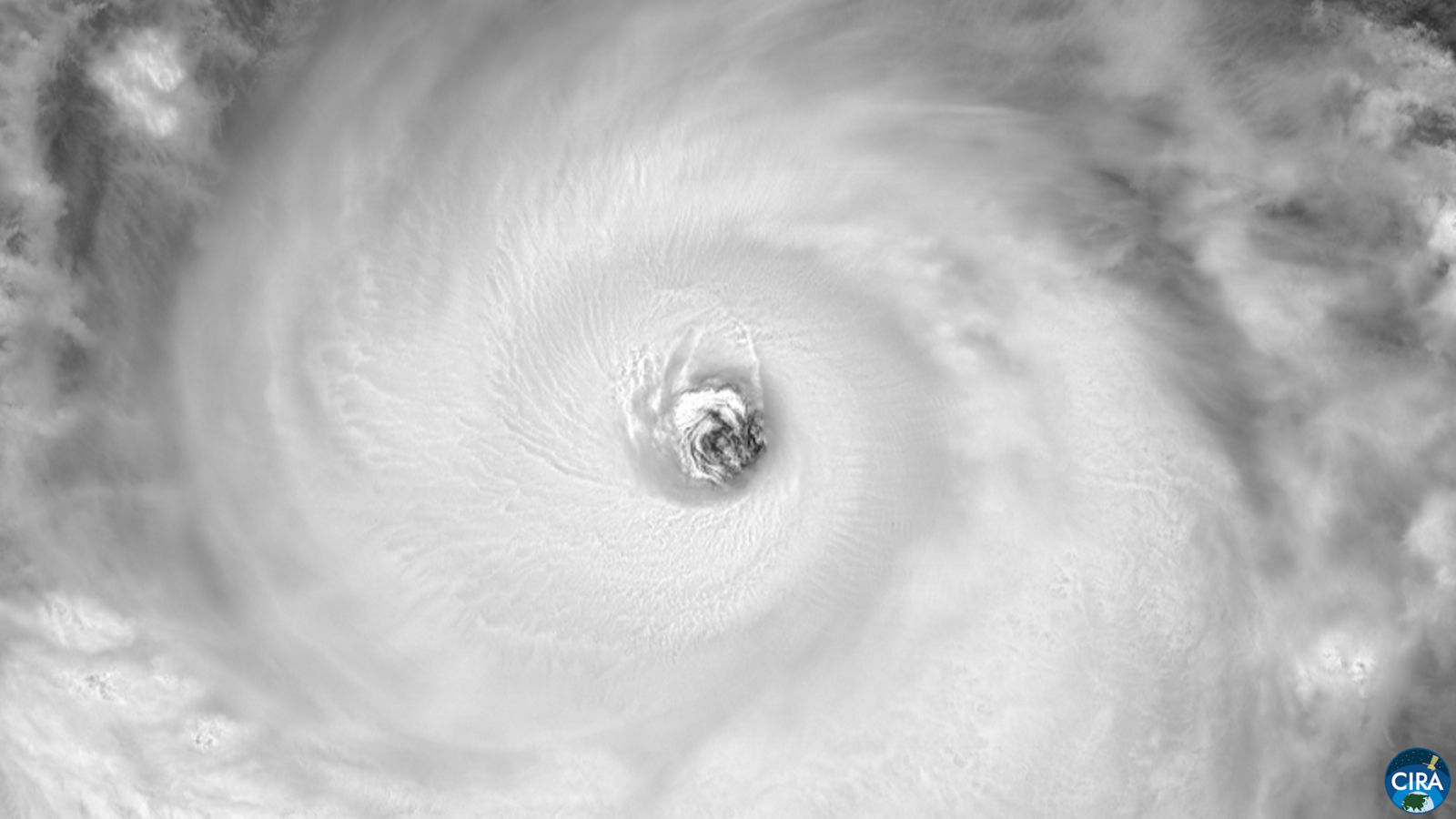 Satellite view of a tropical cyclone